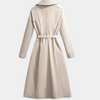 Damen trenchcoat - eleganter, taillierter langer mantel mit stylischem schal