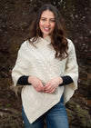 Wool aran iirische poncho - natürliche damen strickjacke