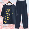 2-teiliges blumen-loungewear-set - stylisches oberteil und hose für damen