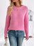 Strickpullover - stilvoller dunkelrosa damenpullover