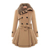 Dame wollmischung trenchcoat - elegante lange winterjacke