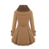 Dame wollmischung trenchcoat - elegante lange winterjacke