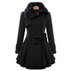 Dame wollmischung trenchcoat - elegante lange winterjacke