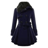 Dame wollmischung trenchcoat - elegante lange winterjacke