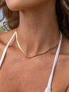 Gold herringbone halskette - elegante damen accessoire