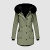 Damen winter parka jacke - trendige jacke mit kunstfellbesatz