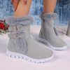 Winter stiefeletten - warme damenstiefel mit pelzbesatz