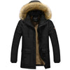 Gepolsterte winterjacke - damenparka mit abnehmbaren faux-fur-kragen