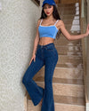 Flares jeans - stylische hochgeschnittene damen-denimhosen