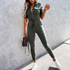 Jumpsuit - stylischer damen cargo jumpsuit mit reissverschluss