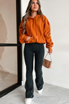 Oversized Hoodie - weicher Baumwoll-Damenpullover mit Kapuze und Taschen in Orange