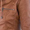 Dame lederjacke mit kapuze - schicke zip-up oberbekleidung