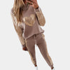 2-teiliges khaki loungewear-set - trendiges damen-outfit