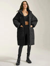 Lange pufferjacke - stylische damen winterjacke mit kapuze