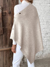 Poncho mit knopfverschluss - elegante damen strickumhang