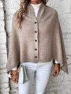 Poncho mit knopfverschluss - elegante damen strickumhang