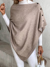 Poncho mit knopfverschluss - elegante damen strickumhang