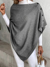 Poncho mit knopfverschluss - elegante damen strickumhang