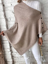 Poncho mit knopfverschluss - elegante damen strickumhang