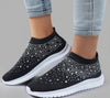 Slip-on orthopädischi sneakers - stilvolle dämme schuhe mit glitter-detail