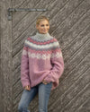 Strickpullover - damen winterpullover mit gemustertem schulterbereich