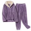 Fluffy pyjama-set - ladies ultraweiche fleece-schlafkleidung