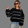 Gebreide trui met textuur en gedurfde strepen – stijlvolle oversized sweater - Bakkermode.nl