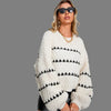 Gebreide trui met textuur en gedurfde strepen – stijlvolle oversized sweater - Bakkermode.nl