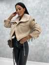 Faux-leder bikerjacke - stylishe damen winterjacke