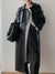 Leder-trenchcoat - stylischer langer damenmantel