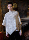 Wool aran iirische poncho - natürliche damen strickjacke