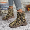 Leopardenmuster boots - schicke braune damen stiefeletten