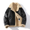 Leder bomberjacke - klassische damen coat mit lammfellfutter