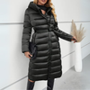 Damen lange pufferjacke - elegante schwarze winterumhüllung