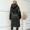 Damen lange pufferjacke - elegante schwarze winterumhüllung