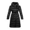 Damen lange pufferjacke - elegante schwarze winterumhüllung