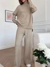 2-teiligs Loungewear-Set – gestrickter Damenpullover und Hose