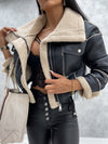 Faux-leder bikerjacke - stylishe damen winterjacke