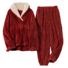 Fluffy pyjama-set - ladies ultraweiche fleece-schlafkleidung