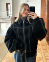 Oversized kunstlederjacke - stylische winterbekleidung für frauen