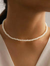 Perl-choker necklace - elegantes weisses damenaccessoire