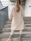 Langer Damen-Fleecemantel in Beige – Warmer Wintermantel für kalte Tage