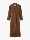 Brauner trenchcoat - eleganter langer damenmantel