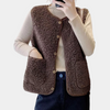 Sherpa weste – stylischer knopf-vest für damen