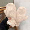 2-teilige flauschige teddy-fleece-handschuhe - warm und gemütlich für damen