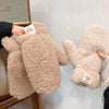 2-teilige flauschige teddy-fleece-handschuhe - warm und gemütlich für damen