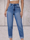 High waist jeans - stilvolle damen denim slim fit