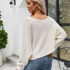 Off-shoulder gebreide trui dames - wit of zwart, elegante en casual stijl - Bakkermode.nl