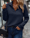 Quarter-zip pulli - texturiert für damen