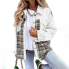 Damen denim shirt jacke - oversized mit lässigem karodetail